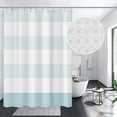 thumbnail image 2 of Blue and White Striped Waffle Shower Curtain Ombre Nautical Splicing Stall Bath Curtain Rustic Farmhouse Neutral Bathtub Curtain for Kids Bathroom Waterproof Decor with Hooks,72x72 Inch, 2 of 6