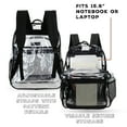 thumbnail image 6 of Wrangler Clear Waterproof Backpack, Durable Plastic Book Bag, Casual, Student, Clear Black, 6 of 6