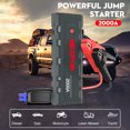 thumbnail image 2 of NEXPOW Car Jump Starter, 2000A Peak 18000mAh Car Battery Jump Starter (up to 7.0L Gas or 6.5L Diesel Engine), 12V Jump Box Battery Pack with with LED Light, Gray, 2 of 7