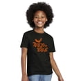 thumbnail image 3 of Happy Halloween Trick or Treat Bats Crewneck T Shirts Boy Girl Teen Brisco Brands L, 3 of 6