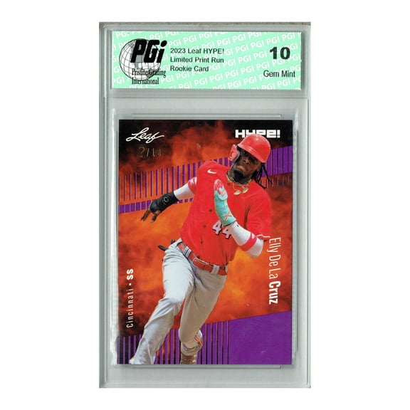Elly De La Cruz 2023 Leaf HYPE! #115 Purple SP, Just 10 Made Rookie Card PGI 10
