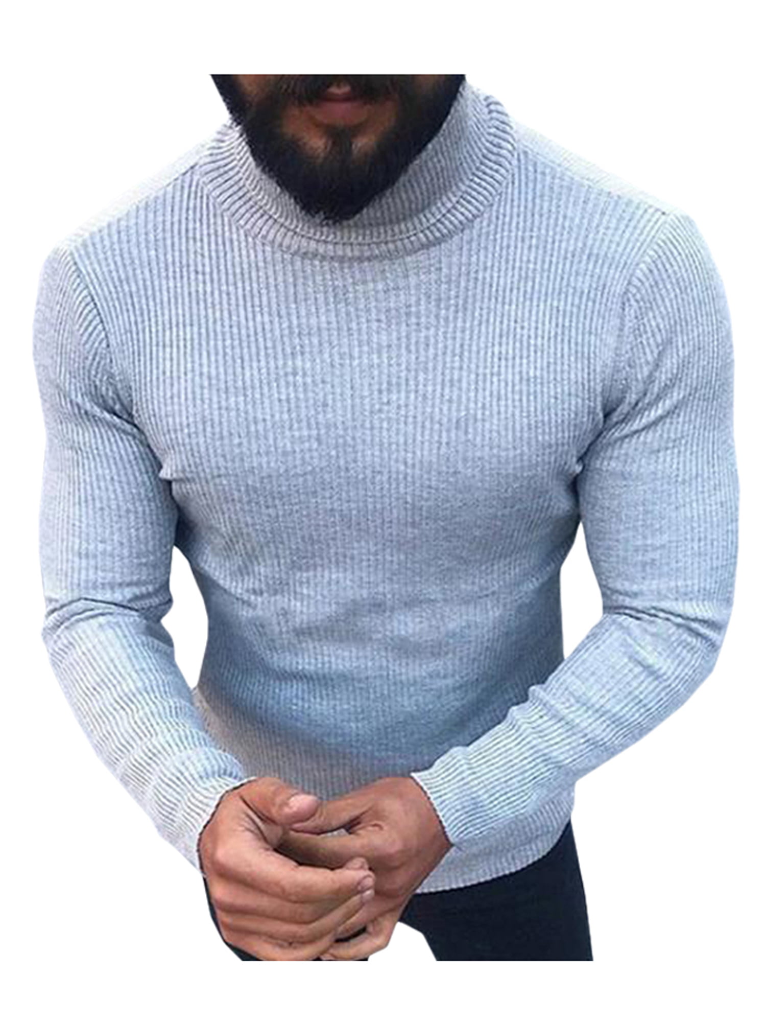 Winter Men's Turtleneck Sweater Long Sleeve Pullover Jumper Knitwear Slim Fit