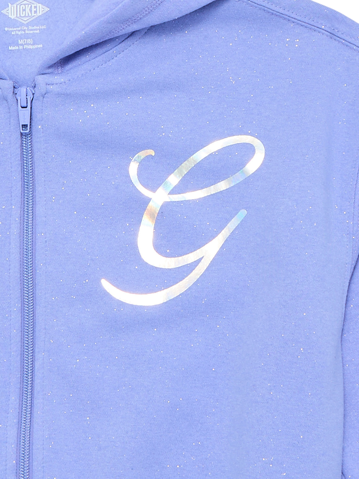 Wicked: For Good Little and Big Girls' Glinda Foil Graphic Fleece Hoodie Sweatshirt, Sizes 4-16