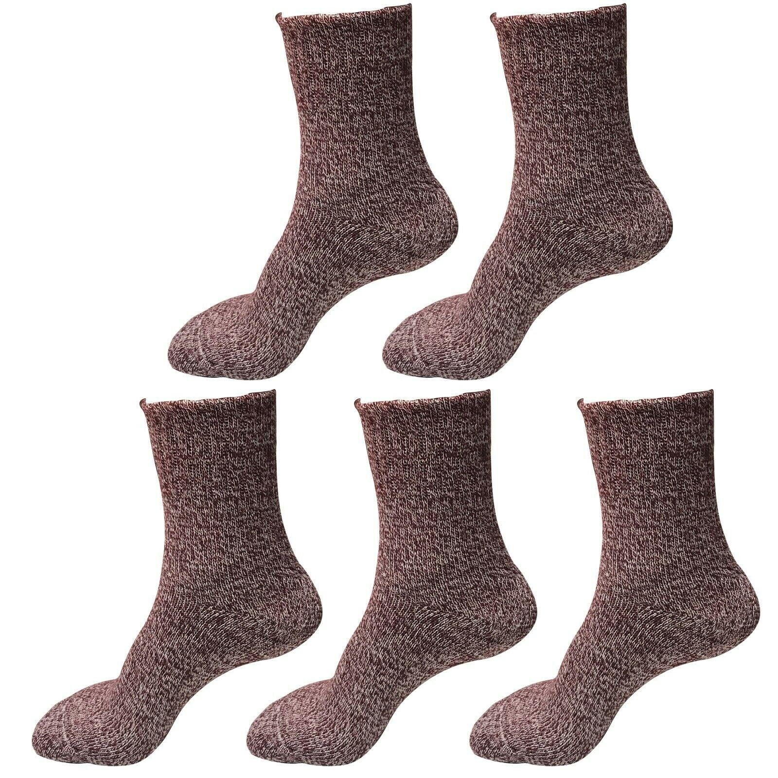 B&Q 5 Pairs Womens Winter Casual Wool Thermal Warm Boot Socks Size 510