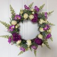 thumbnail image 3 of Artificial Rose Flower Wreath Silk Hydrangea Spring Garland for The Front Door Wall Hanging Window Wedding Party Decor, 3 of 5