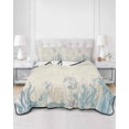 thumbnail image 3 of Blue Seahorse Coastal Queen Size Down Alternative Comforter,Lightweight Comforter Quilt Bedding Set with Pillow Shams Summer Beach Nautical Ocean Coral Vintage Bed Comforter Duvet Insert 90"x96", 3 of 7