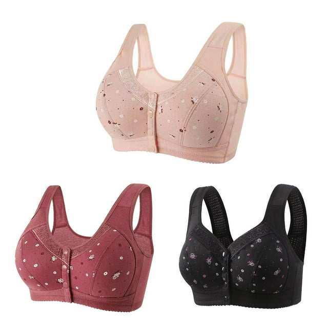 Bigersell Sports Bras for Women Pack of 3 3pcs Full Coverage Bra Style R-66 Breathable Padded Bras R-66-pinks