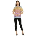 thumbnail image 2 of Bimba Button Down Tunic Casual Printed 3/4th Sleeves Loose Fit Rayon Tunic Long Shirt Top For Women, 2 of 7
