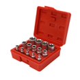 thumbnail image 1 of Juego de 14 piezas de dados con punta de estrella Torx tipo E, E4-E24, kit de herramientas de reparación con impulsión de 1/4", 3/8" y 1/2", 1 of 12