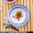 Modern Melamine Dinnerware Set for 4 12pcs Plates and Bowls Indoor