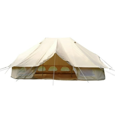 19.6ft Large Waterproof luxury Cotton Canvas 6x4m Emperor Bell Tent Camping Family Tent with double