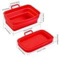 thumbnail image 4 of <p>Fryer Pan Silicone Baking Pan Foldable Fryer Pot Heighten Edge Dual Handle Design Reusable Fryer Liner Basket For Home</p>, 4 of 4