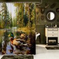 thumbnail image 2 of Manfei Aquatic Bird Pattern Shower Curtain 72Wx72L,Farmhouse Mallard Duck Bathroom Curtain, 2 of 5
