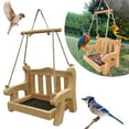 thumbnail image 2 of Bird Feeder Swing  Hanging Bird Feeder  Chair Shape Swing Bird Feeder Bird Feeder Swing Hanging Bird Feeder Wooden Chair Shape Swing Bird Feeder For Windowsill Tree, 2 of 8