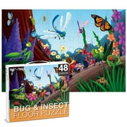 48 Piece Giant Bugs and Insects Jigsaw Puzzle for Kids Ages 3-5 and 4-8 gift, Jumbo Floor Puzzle for Toddler Preschool Learning (2 x 3 Feet)