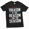 thumbnail image 3 of Men's Funny 4th of July Treason is the reason for this season T-shirt USA Independence day Fourth Tee (Large Navy Blue), 3 of 7