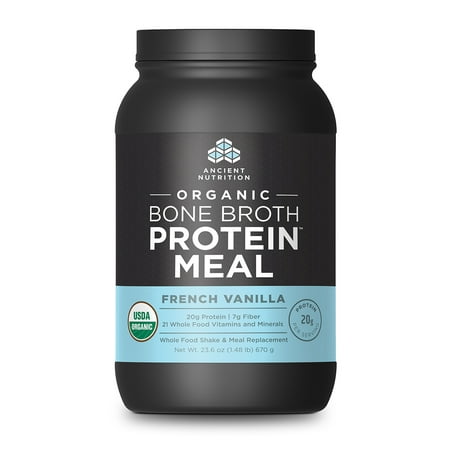Ancient Nutrition, Organic Bone Broth Protein MEAL, French Vanilla, 15 servings