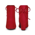 thumbnail image 5 of Unique Bargains Women's Round Toe Chunky Heels Ankle Booties Red (Size 9), 5 of 5