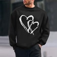 thumbnail image 2 of WREESH Oversized Sweatshirt for Men Crewneck Sweatshirts Loose Casual Heart Graphic Pullover Tops Spring Valentine's Shirt Black, 2 of 6