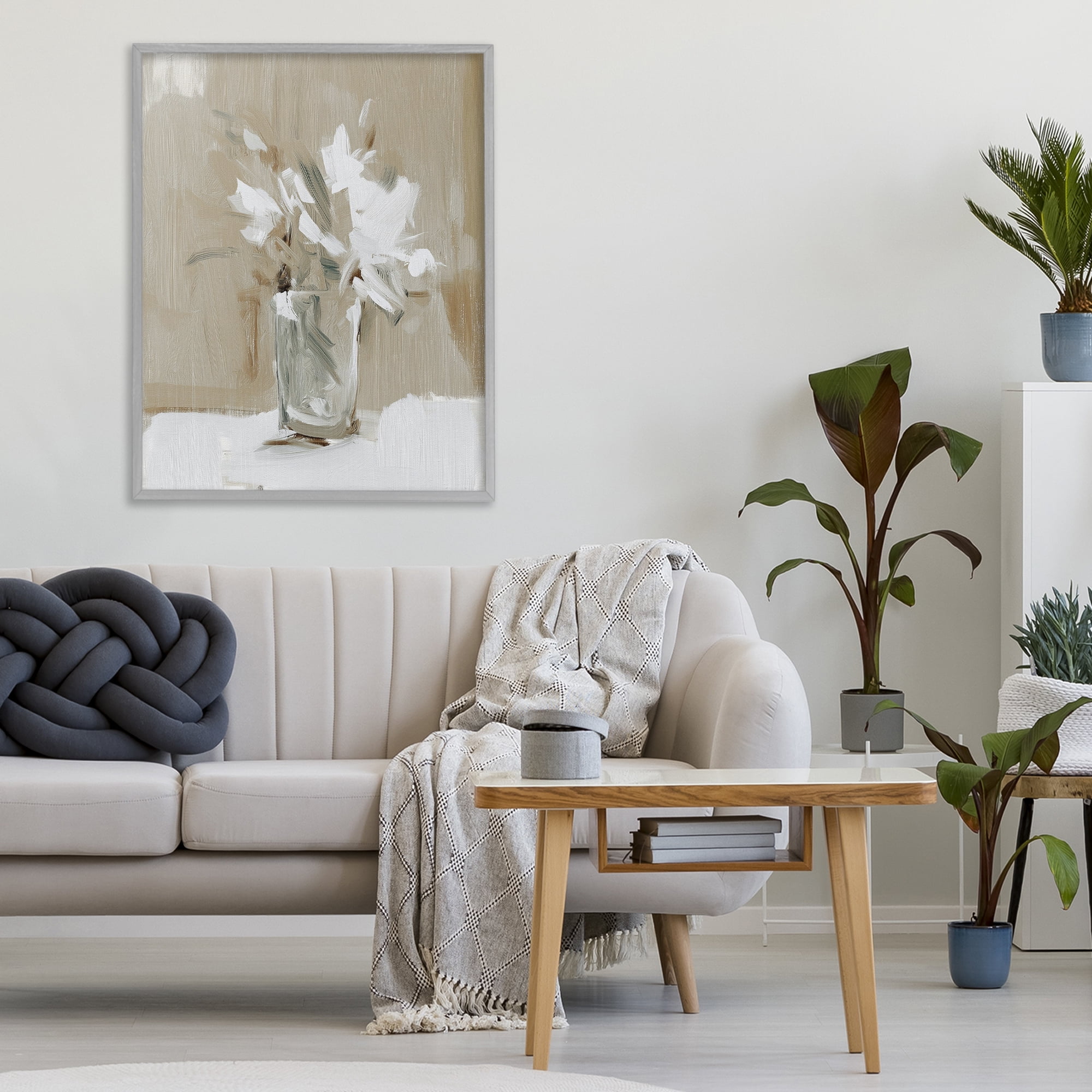 Stupell Industries Pure Forms Still Life Gray Framed Giclee Art, design by Svetlana Aleynikova