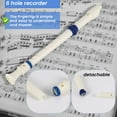 thumbnail image 2 of Music Instrument 6 Holes Soprano Flute Recorder White Blue, 2 of 7
