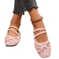 thumbnail image 5 of HTHLVMD Mary Janes, Cross Strap Flats, Breathable Mesh Shoes, Women Dress Flats, Women's Lace Ballet Flats Cross Strap Mesh Breathable Mary Jane Shoes Low Cut Slip-On Dress Flats, Pink 8.5, 5 of 8