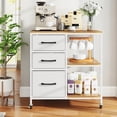 thumbnail image 4 of Gymax 3 Drawer Mobile File Cabinet w/Charging Station Open Storage Shelves for Home, 4 of 10