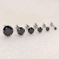 thumbnail image 2 of Ear Studs Anti-allergic Cubic Zirconia Stainless Steel 3 Prong Design Earrings For Daily Life, 2 of 4