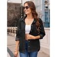 thumbnail image 4 of Camisa Vaquera para Mujer, Chaqueta, Camisa Vaquera Informal de Larga, Conjuntos de Otoño Negro y Gris S, 4 of 9