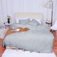 thumbnail image 4 of PiccoCasa Washed Cotton Bedding Duvet Cover Pillowcase Solid Color Twin Light Gray, 4 of 7