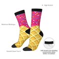 thumbnail image 4 of Picia Red Ice Cream Print Athletic Socks for Men & Women – Cushioned Moisture-Wicking Crew Socks for Sports, Running, and Training, Soft & Breathable Size 5-11, 4 of 6