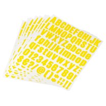 Uxcell 1 inch Self Adhesive Waterproof Vinyl Letter Number Sticker Set, 8 Sheet Yellow