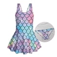 thumbnail image 6 of Tutolipy Scaly Rainbow Childrens Swimwear, Comfortable Girls Beach Swimsuit One Piece Soft Stretch Girls Bathing Suit with Skirt for Summer, Size 12-13 Years, 6 of 8