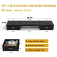 thumbnail image 3 of Dual Monitor Stand Riser with Drawers Extra Long Wood Desk Organizer Desktop Riser for Laptop Printer Computer TV Perfect for Home Office, 3 of 8