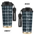 thumbnail image 2 of Stainless Steel Coffee Cup 7.7×2.6×3.5in Tapered Design Nylon Woven Wrist Strap Portable Durable Cup Bottom With Non-Slip Sticker Darkslateblue Houndstooth Vintage Texture Hand-Drawn Sketch_3, 2 of 8