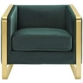 thumbnail image 5 of Modway Visualize Performance Velvet Upholstered Arm Chair in Green (Set of 2), 5 of 6