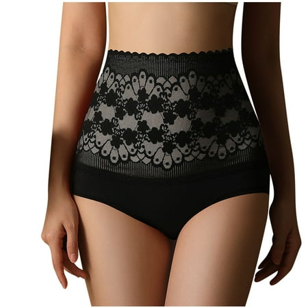 Fancifize Women s Seamless Briefs Ice Silk Panties High-Rise No Show Underwear for Women Comfort Underwear Lace Panties M Black