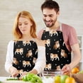 thumbnail image 3 of Bulldog Dog and Footprints Apron-Garden Aprons for Women with Pockets-Cotton Linen Waterproof Kitchen Cooking Gardening Aprons Adjustable for Kitchen,Cooking,BBQ and Salon 33x27 Inch, 3 of 7