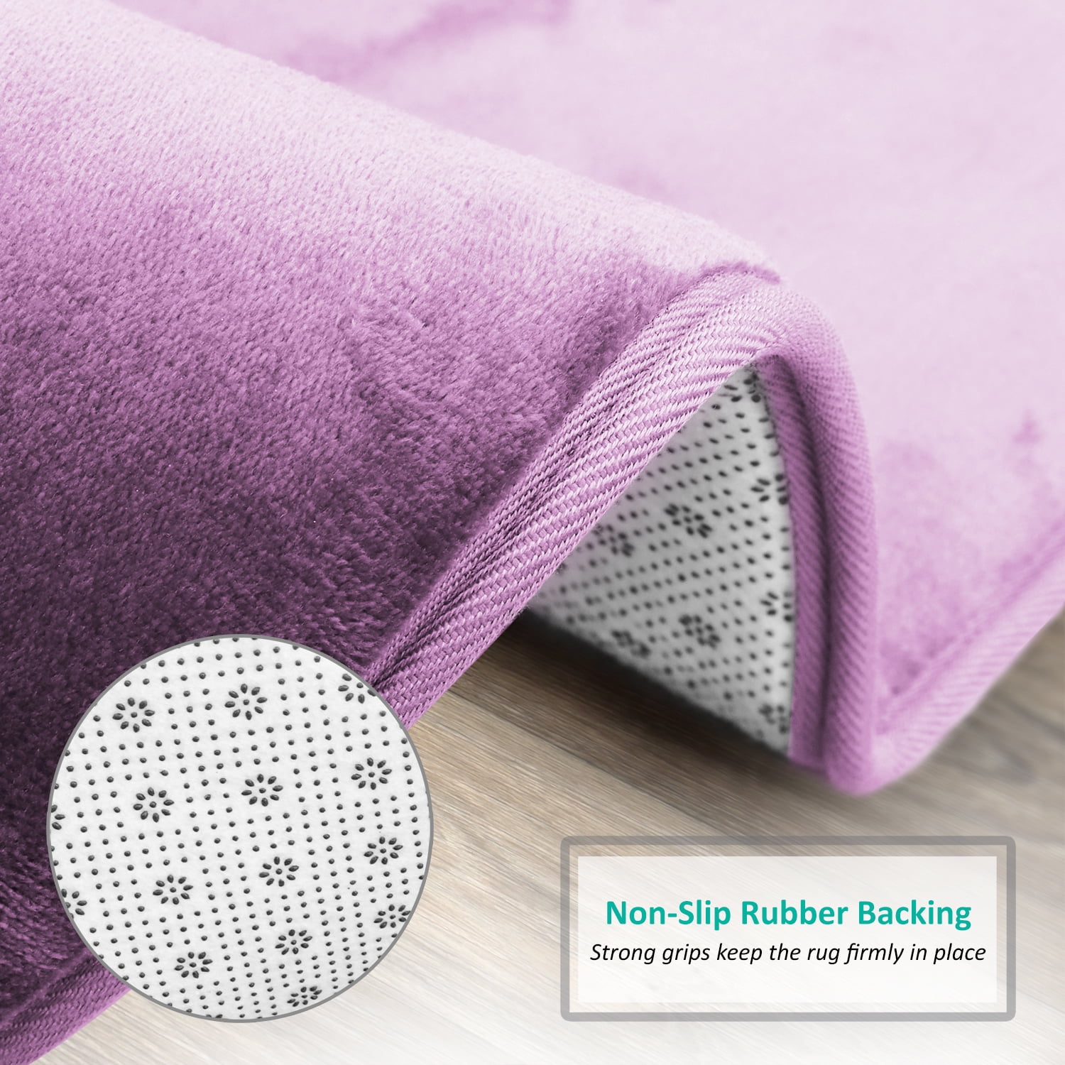 Clara Clark Set of 3 Absorbent Memory Foam Bath Mat Bathroom Rugs, 20x32, 17x24 and Contour Bath Rug, Lavender Dream