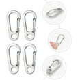 thumbnail image 2 of Viveous 10pcs Spring Snap Hooks D Shaped Flat Buckle Carabiner Clips Climbing Buckles Rope Connectors Keychain Clip Key Ring for Fishing Hiking Silver, 2 of 10