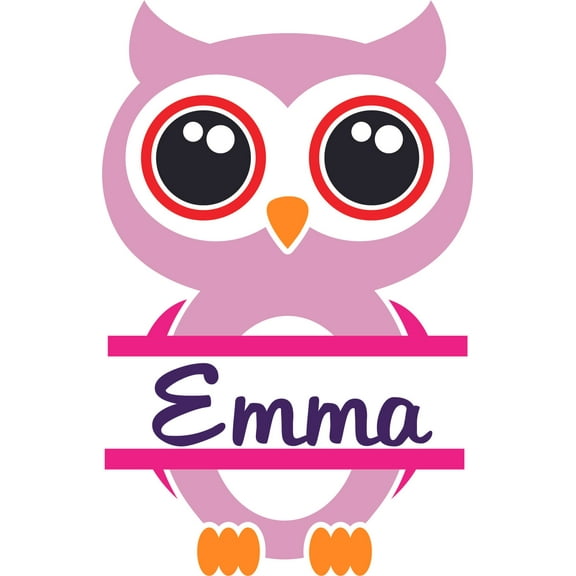 Owl Owls on a Tree Bird Birds Customized Wall Decal - Custom Vinyl Wall Art - Personalized Name - Baby Girls Boys Kids Bedroom Wall Decal Room Decor Wall Stickers Decoration Size (30x15 inch)
