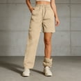 thumbnail image 3 of Resicozy Convertible Hiking Pants Women Lightweight Zip Off Solid Color Pants High Waistes Outdoor Trousers with Pockets Khaki S, 3 of 10