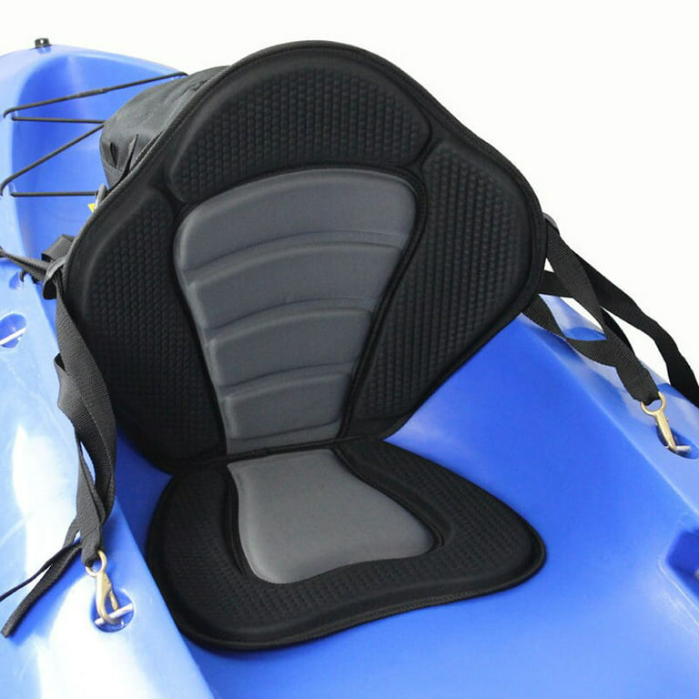 Deluxe Padded Kayak / Boat Seat Soft And Antiskid Padded Base High Backrest  Adjustable Kayak Cushion with Backrest Kayak Seat for sports & fishing