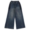 thumbnail image 4 of Cowsor Girls Baggy Jeans Distressed Denim Pants Elastic Waist Wide Leg Jeans for Girls Kids Loose, 4 of 7