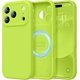 thumbnail image 1 of Funda de Silicona Premium, Forro de Microfibra, a Prueba de Golpes, para iPhone 17 Pro 6.3", Verde Fluorescente, 1 of 7