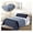 White Blue Navy, variant on Tri-Color Reversible King/Cal King Oversized Bedspread Pillow Sham Set | Mix Match New Looks!