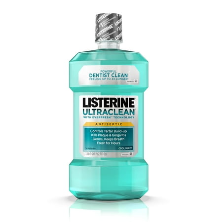 Listerine Ultraclean Oral Care Antiseptic Mouthwash, Cool Mint, 1.5l