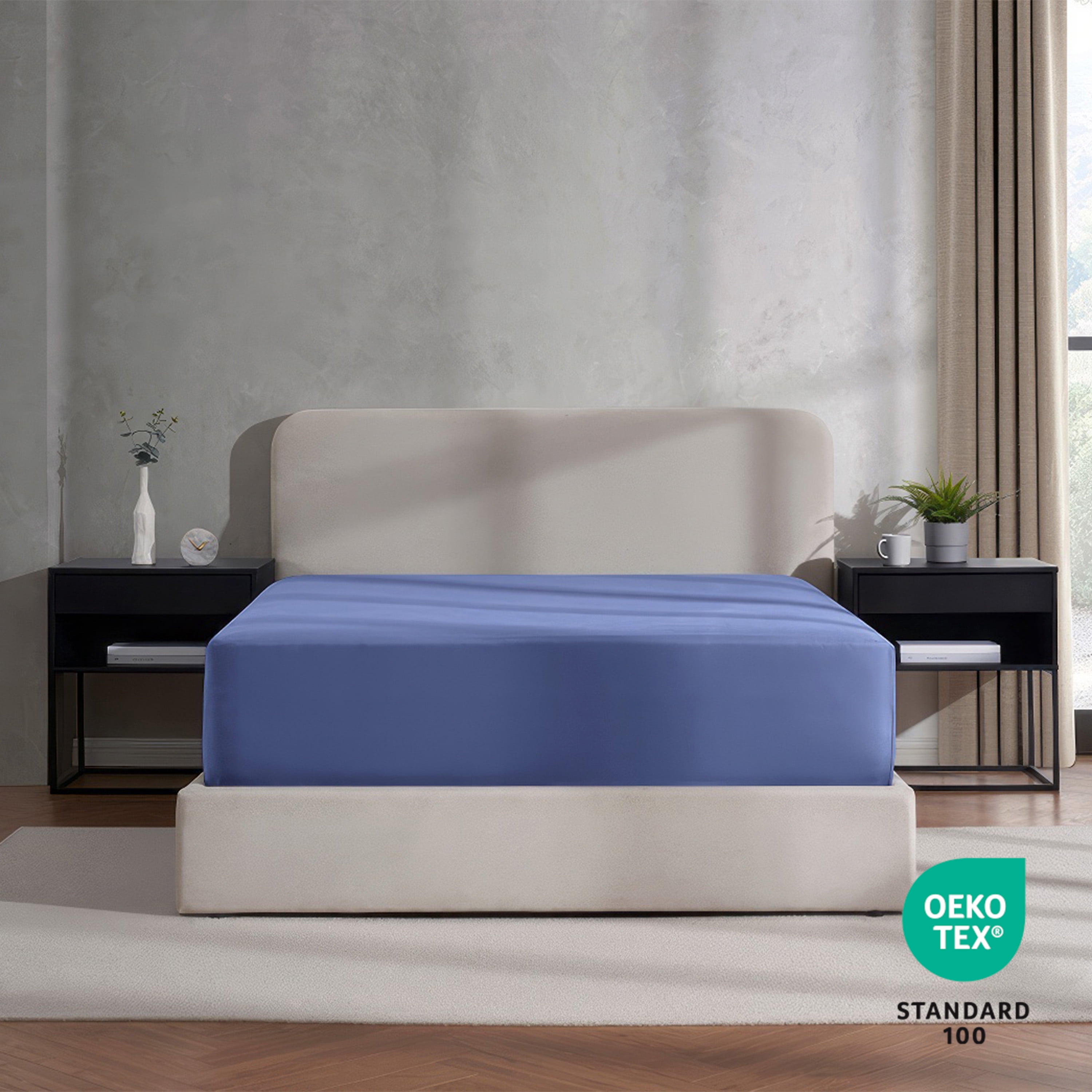 Lammaloe 4 Pack Extra Deep Pocket Twin Fitted Sheet Only, Fits 18" to 24" Mattress, Soft Microfiber Fitted Bed Sheet, Royal Blue