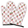 thumbnail image 2 of Cow and Strawberry Pink Pattern Cute Oven Mitts 2-Pack Set, Heat Resistant Kitchen Gloves for Oven, 7.7"x12", 2 of 5