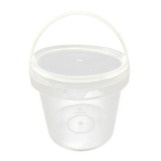 LUOZZY 10 Pcs Small Clear Plastic Buckets with Lids and Handles Ice Cream  Buckets Airtight Food Storage Bucket with Lids for Kitchen (0.5 Liter)